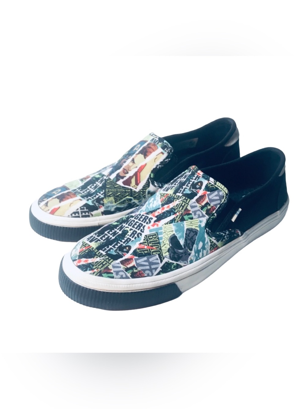 Marvel TOMS Baja Avengers Comics Print Shoes Mens Size 8.5 UK 7.5 EU 41 Sneakers